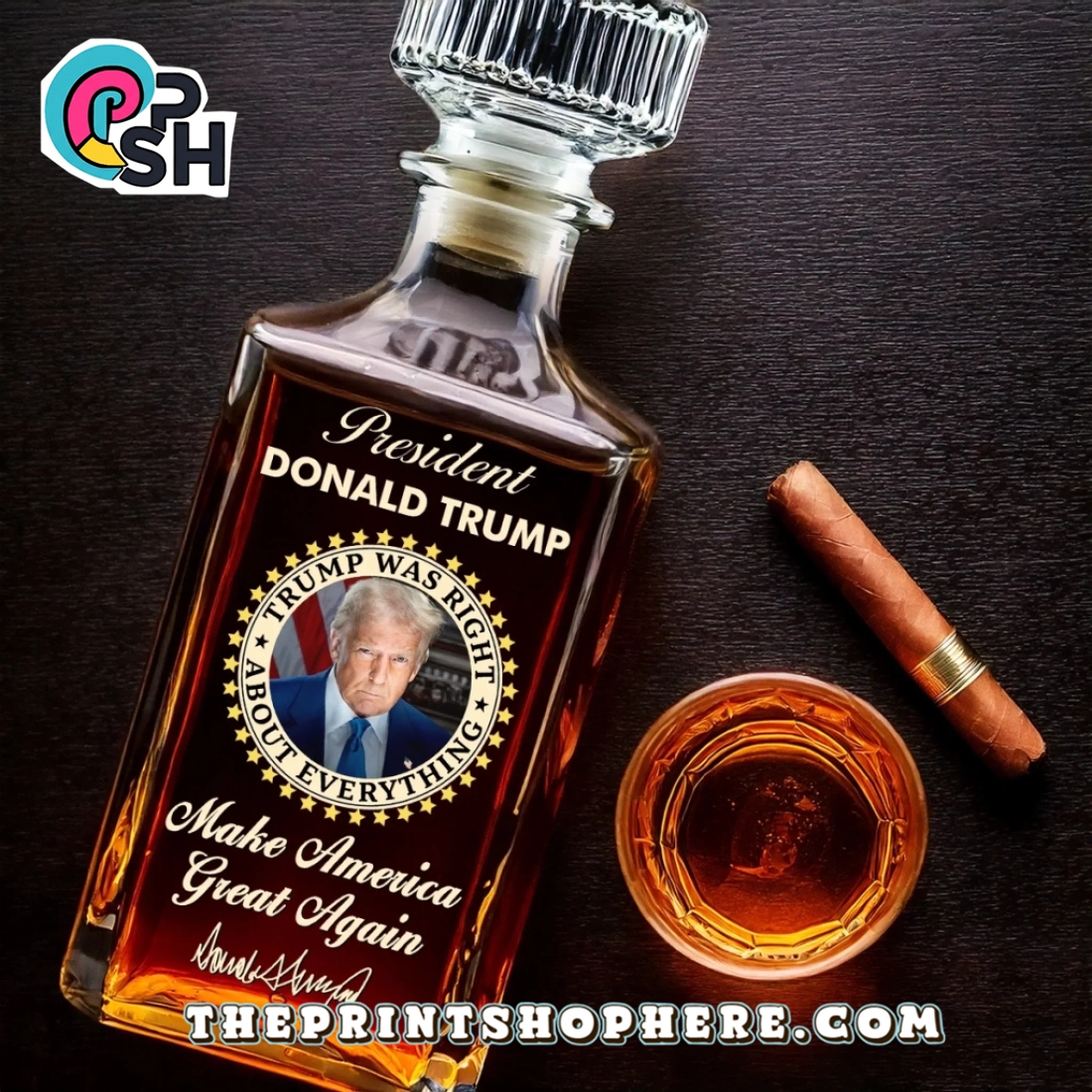 President Trump Make America Great Again Whiskey Bottle President Trump Make America Great Again Whiskey Bottle