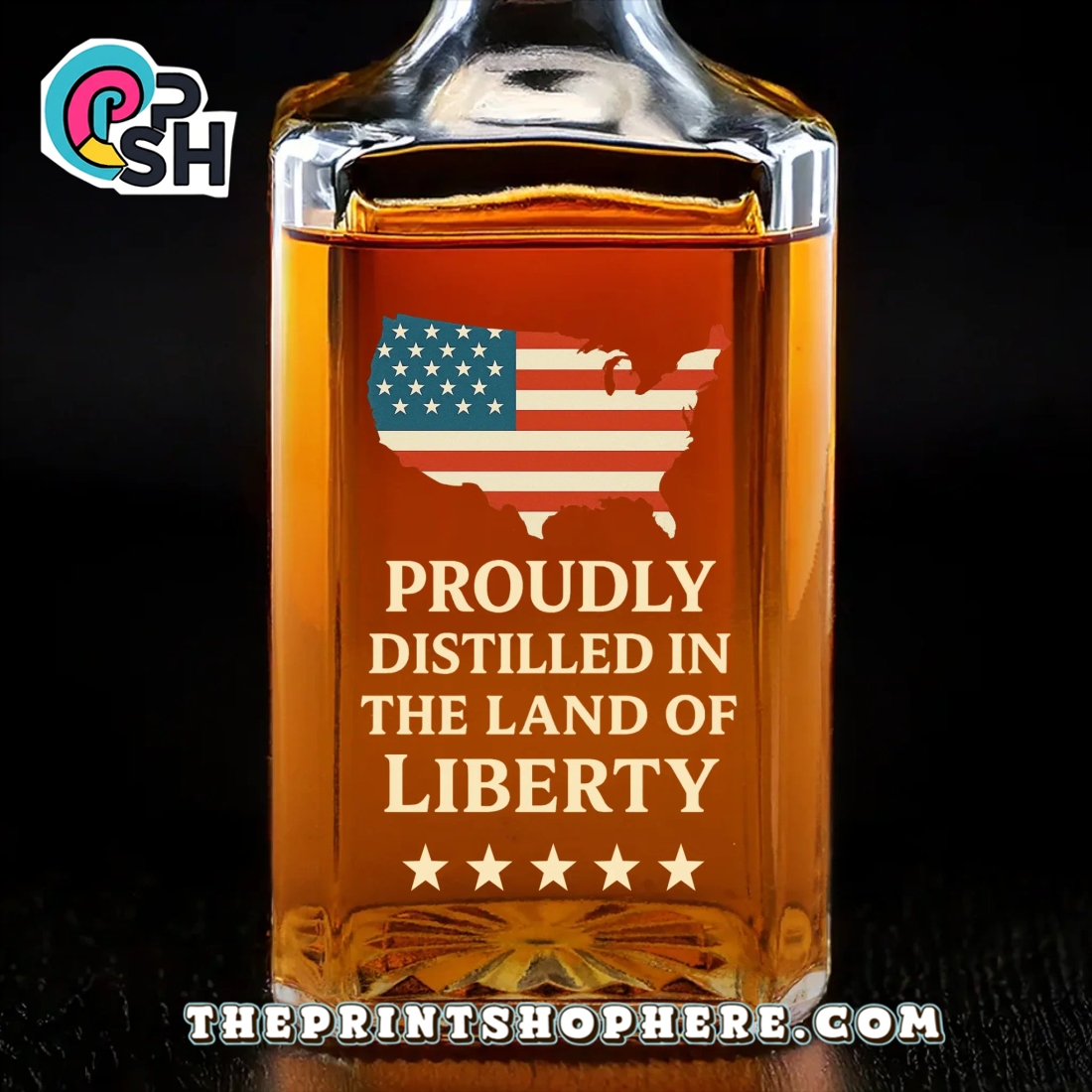 Proudly Distilled In The Land Of Liberty Whiskey Bottle Proudly Distilled In The Land Of Liberty Whiskey Bottle