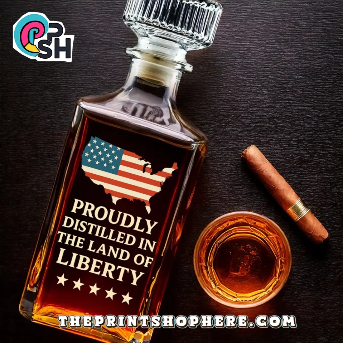 Proudly Distilled In The Land Of Liberty Whiskey Bottle Proudly Distilled In The Land Of Liberty Whiskey Bottle