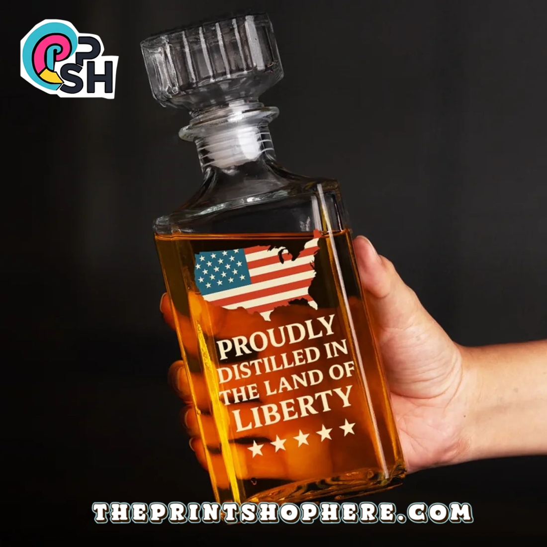 Proudly Distilled In The Land Of Liberty Whiskey Bottle Proudly Distilled In The Land Of Liberty Whiskey Bottle