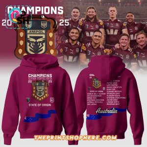Queensland Maroons State Of Origin Champions Hoodie And Pants