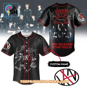 Stray Kids Dominate World Tour 2025 Baseball Jersey