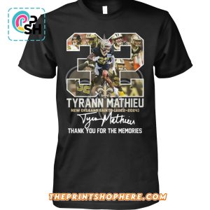 Tyrann Mathieu Thank You For The Memories Signatures T-Shirt
