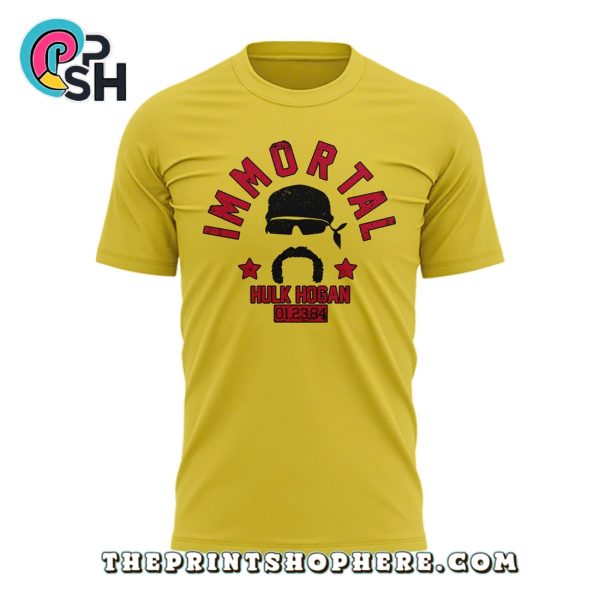 Hulk Hogan Immortal Silhouette Yellow Shirt