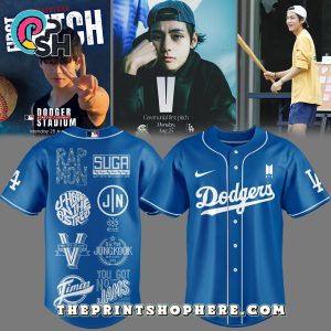 LA Dodgers x BTS 2025 Navy Baseball Jersey