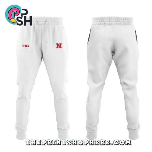 Nebraska Cornhuskers Baseball Stickman White Hoodie, Pants