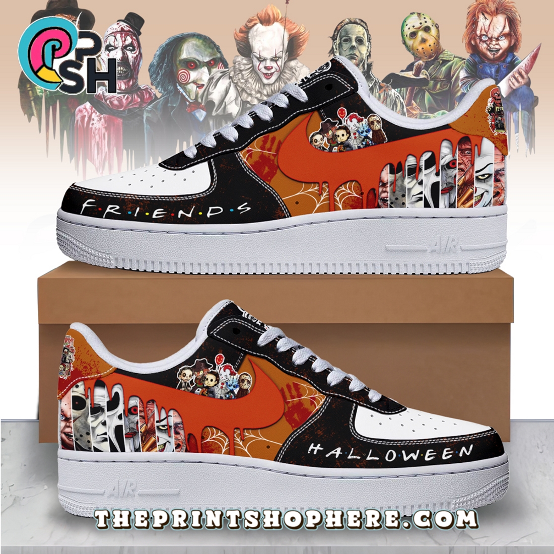 2025 Halloween Horror Friends Air Low-Top Sneakers Shoes 2025 Halloween Horror Friends Air Low-Top Sneakers Shoes