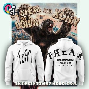 2025 System of a Down x Korn White Hoodie