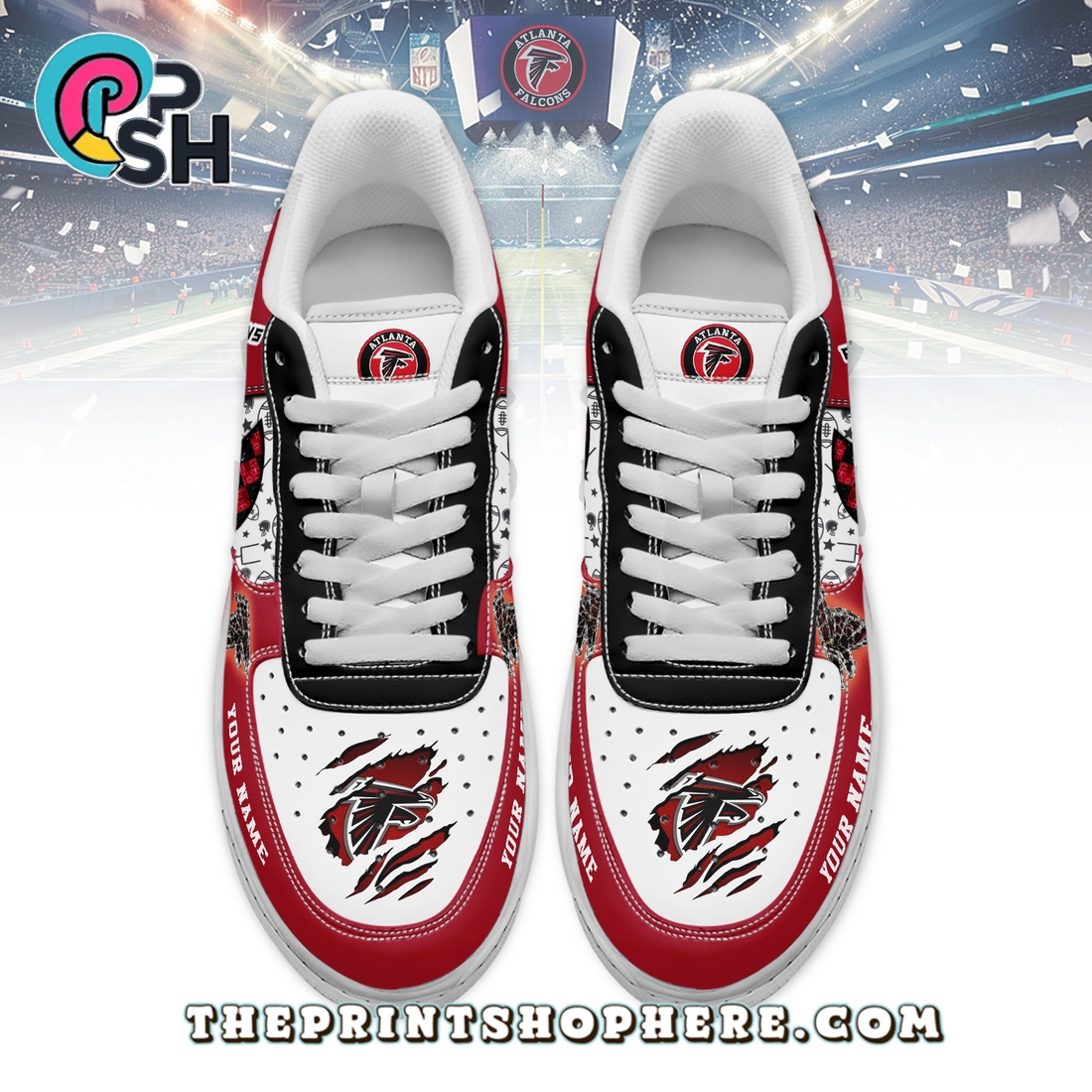 Atlanta Falcons Air Low-Top Sneakers Shoes Atlanta Falcons Air Low-Top Sneakers Shoes