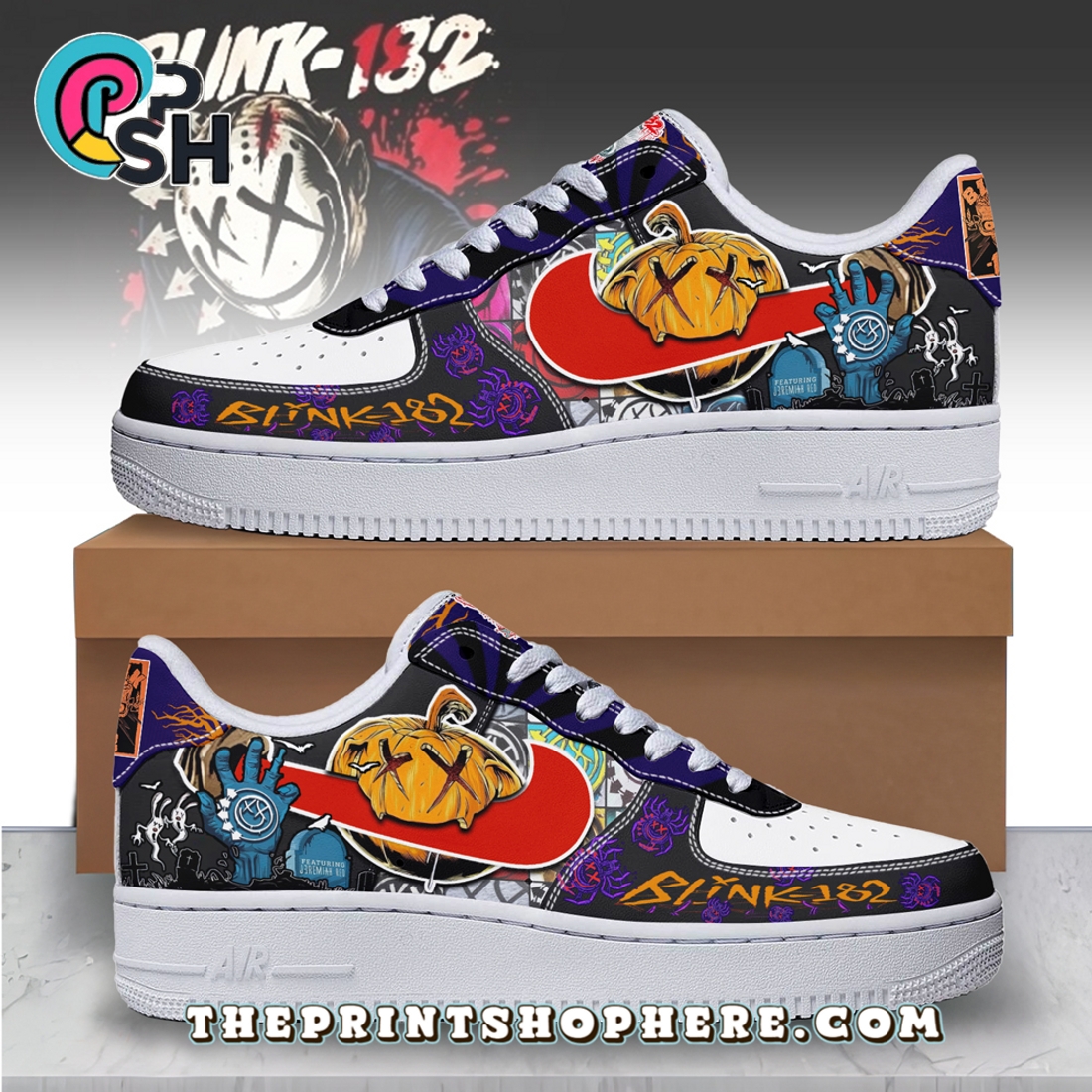 Blink-182 x Halloween 2025 Air Low-Top Sneakers Shoes Blink-182 x Halloween 2025 Air Low-Top Sneakers Shoes