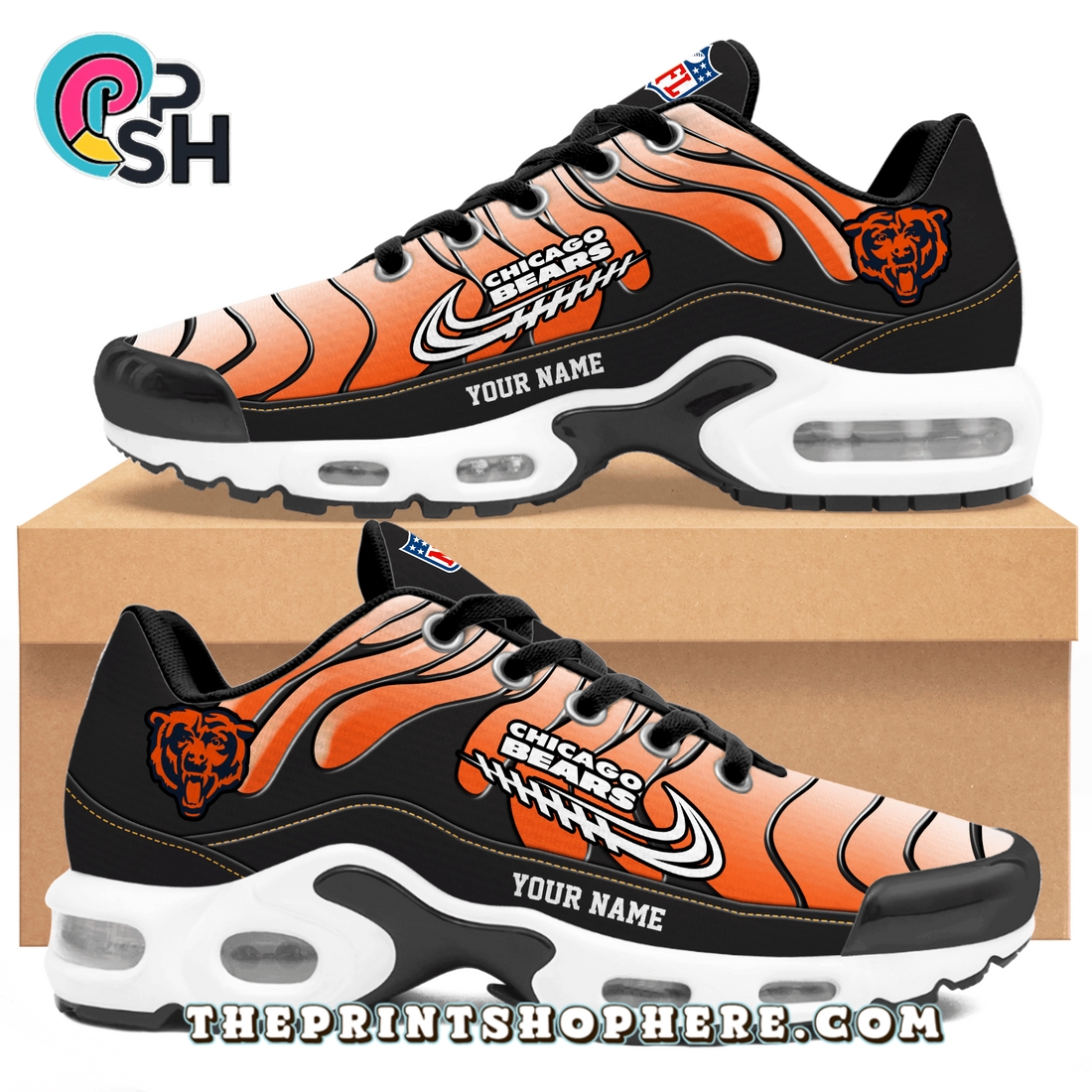 Chicago Bears Custom TN Shoes Sneakers Chicago Bears Custom TN Shoes Sneakers