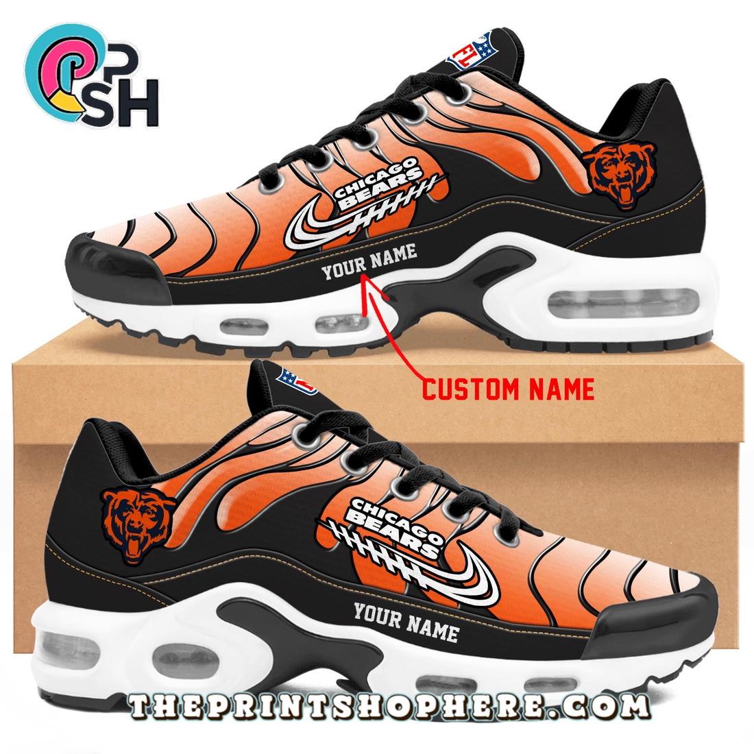 Chicago Bears Custom TN Shoes Sneakers Chicago Bears Custom TN Shoes Sneakers