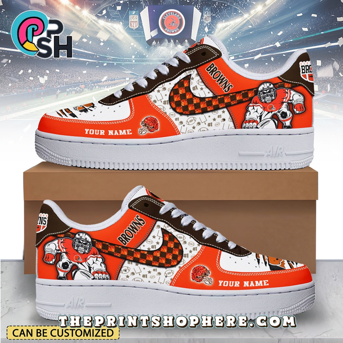 Cleveland Browns Air Low-Top Sneakers Shoes Cleveland Browns Air Low-Top Sneakers Shoes