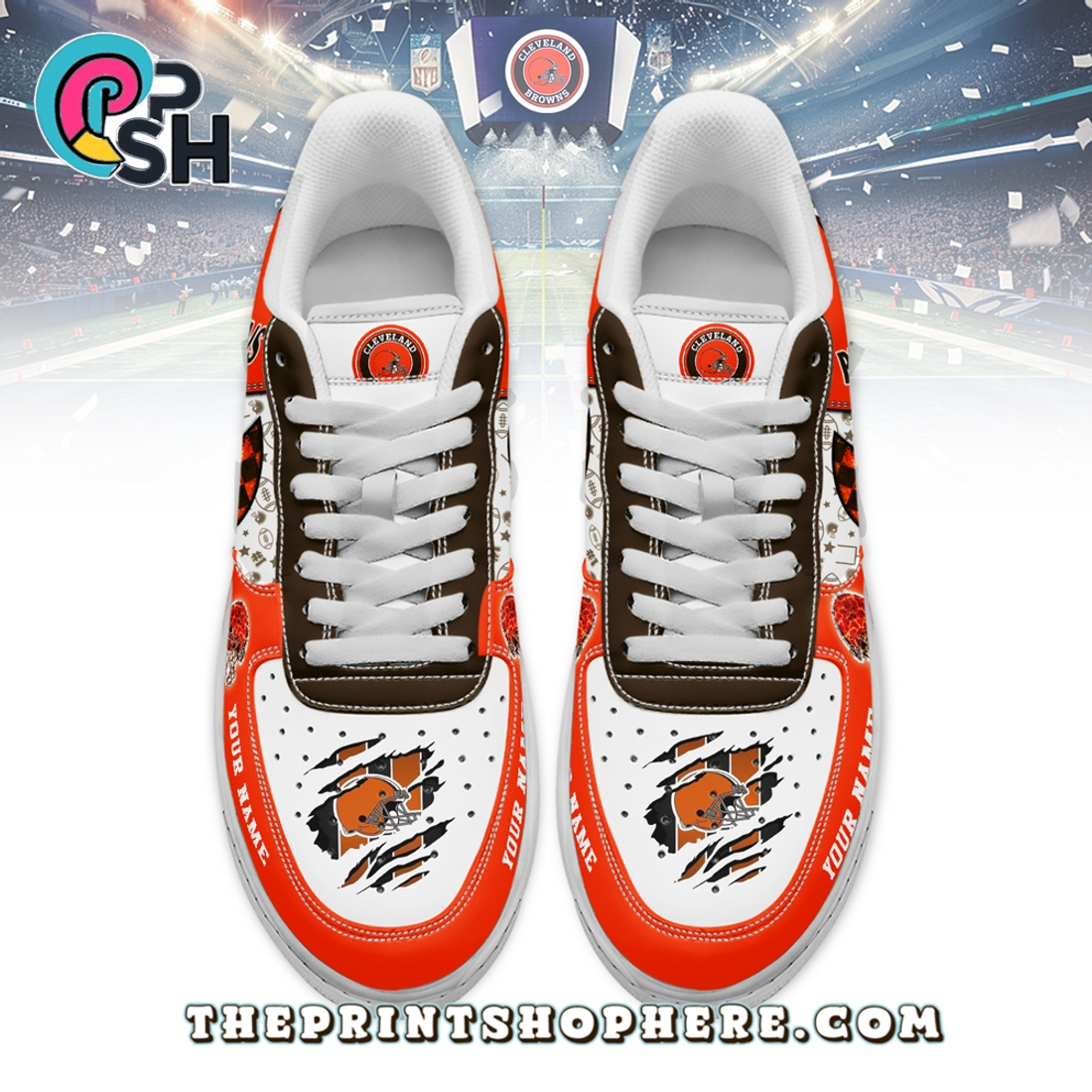 Cleveland Browns Air Low-Top Sneakers Shoes Cleveland Browns Air Low-Top Sneakers Shoes