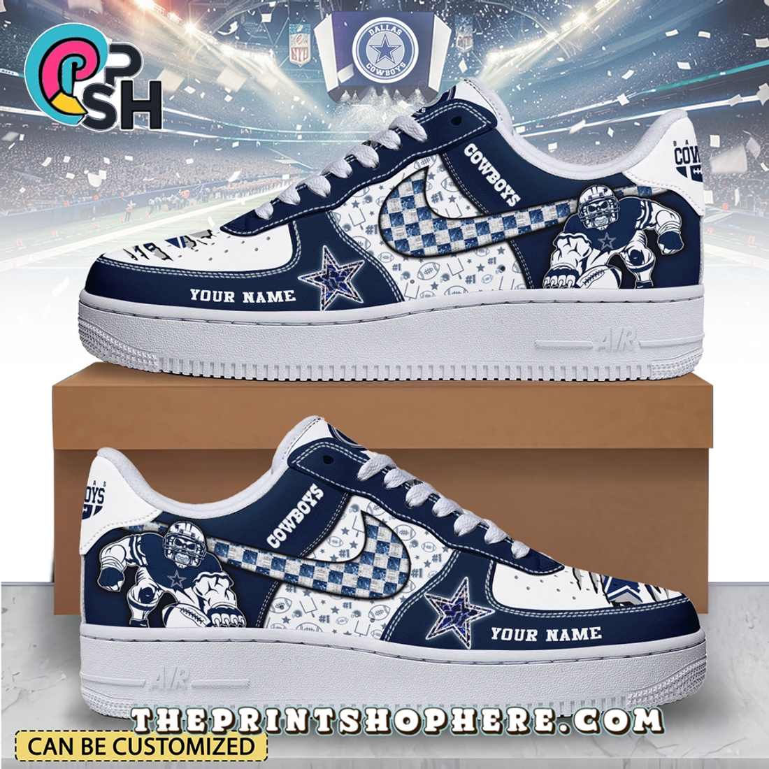 Dallas Cowboys Air Low-Top Sneakers Shoes Dallas Cowboys Air Low-Top Sneakers Shoes