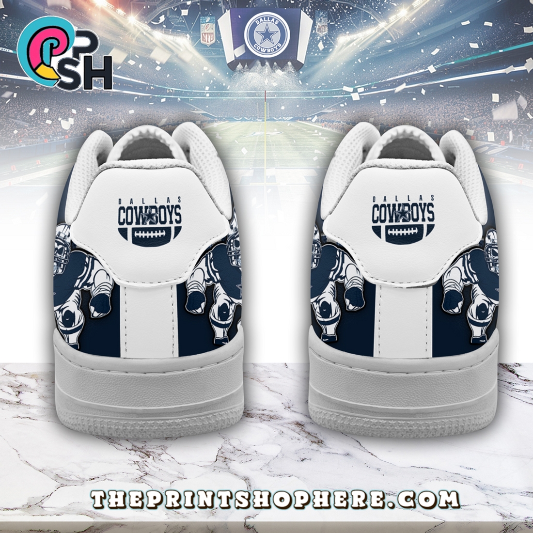 Dallas Cowboys Air Low-Top Sneakers Shoes Dallas Cowboys Air Low-Top Sneakers Shoes