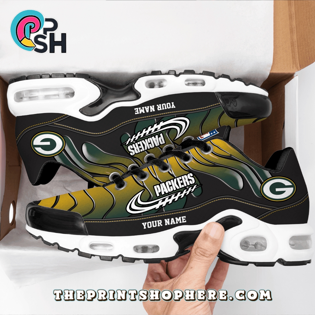 Green Bay Packers Custom TN Shoes Sneakers Green Bay Packers Custom TN Shoes Sneakers