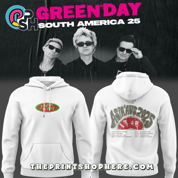 Green Day 2025 The Saviors Tour White Hoodie, Pants