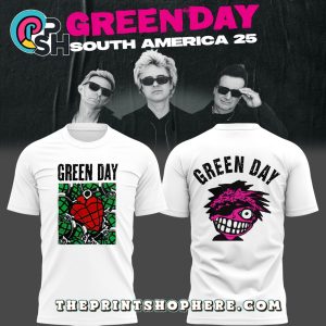Green Day 2025 Tour White Hoodie