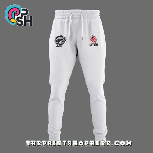 Green Day 2025 Tour White Hoodie, Pants