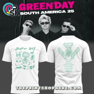 Green Day Tour 2025 White Hoodie