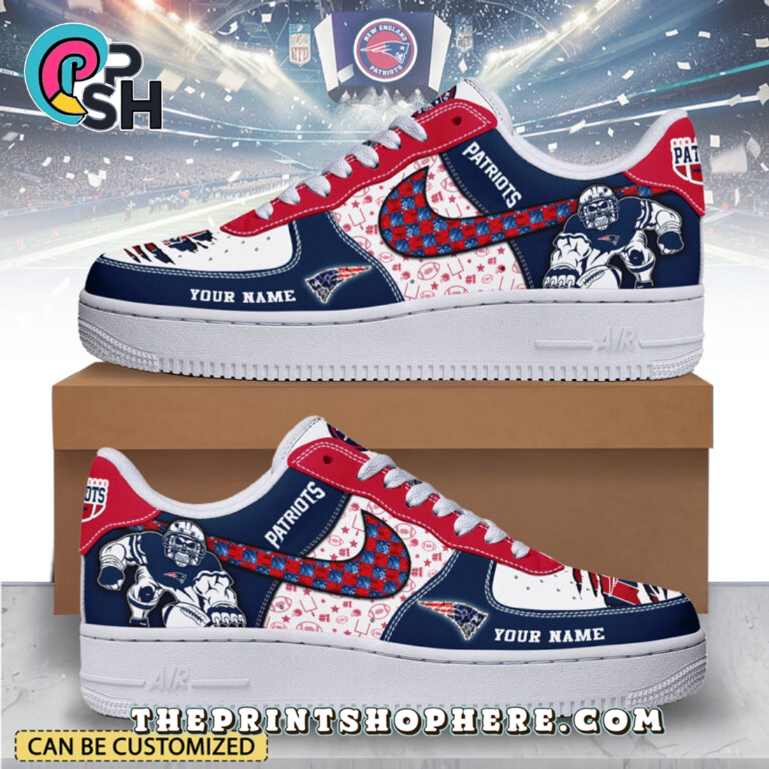 New England Patriots Air Low-Top Sneakers Shoes New England Patriots Air Low-Top Sneakers Shoes