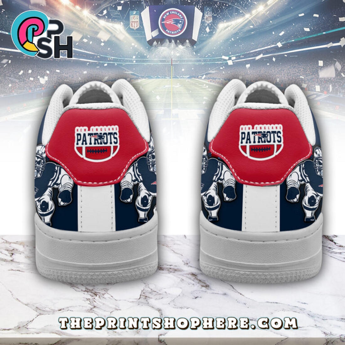 New England Patriots Air Low-Top Sneakers Shoes New England Patriots Air Low-Top Sneakers Shoes