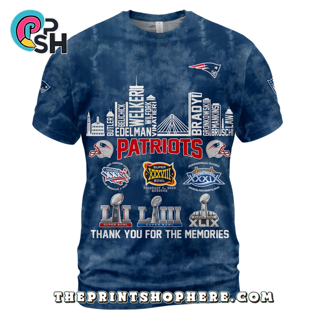 New England Patriots The Legends Super Bowl T-Shirt New England Patriots The Legends Super Bowl T-Shirt