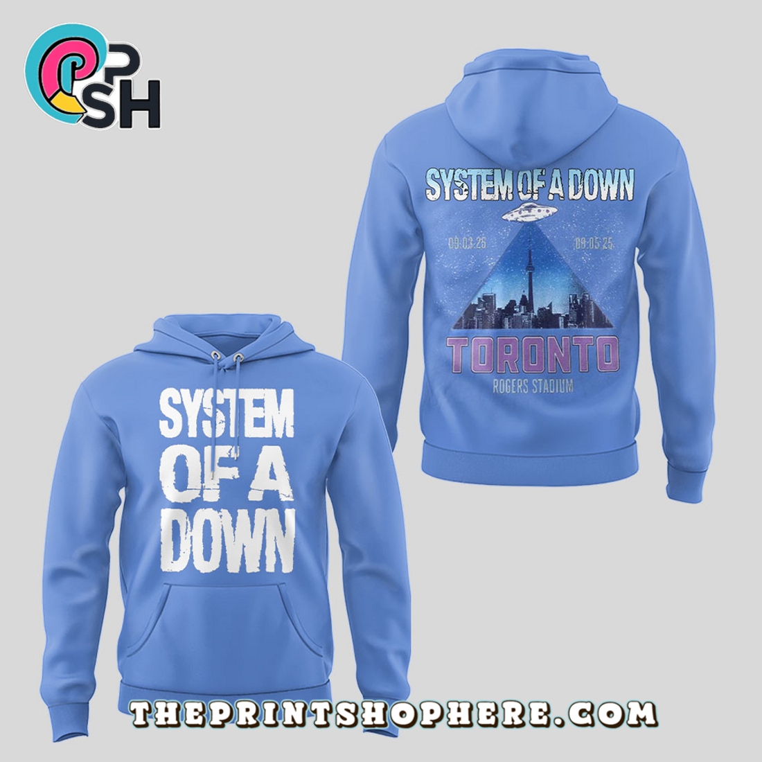 SOAD x Deftones 2025 Tour Blue Hoodie SOAD x Deftones 2025 Tour Blue Hoodie