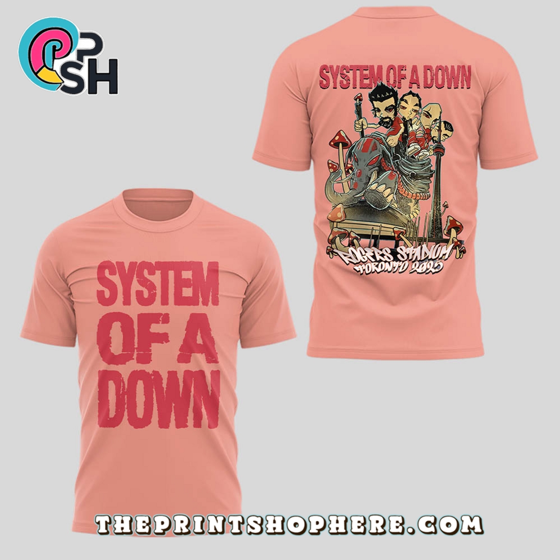 SOAD x Deftones 2025 Tour Pink Hoodie SOAD x Deftones 2025 Tour Pink Hoodie