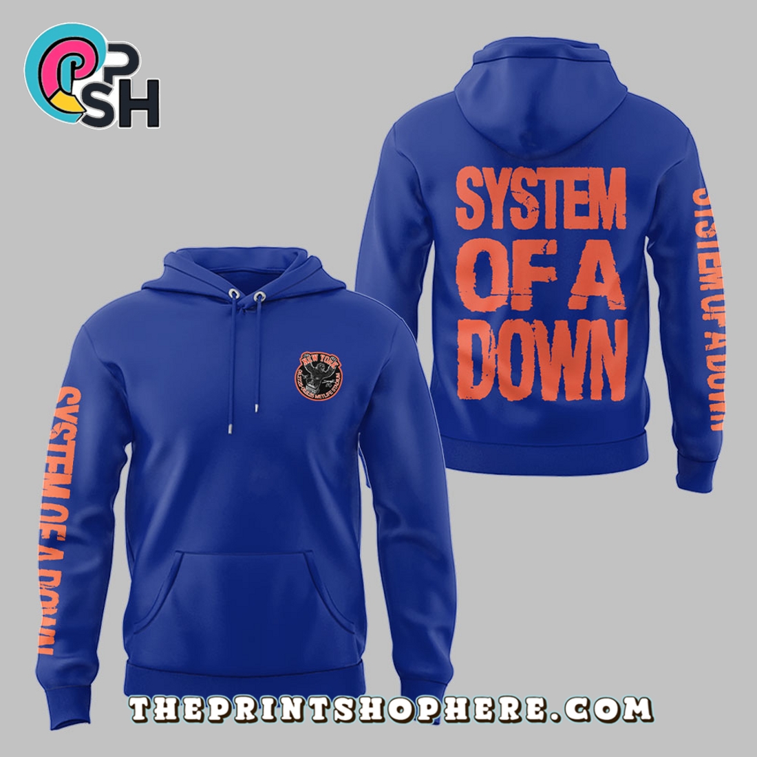 System of a Down and Korn Blue Hoodie System of a Down and Korn Blue Hoodie