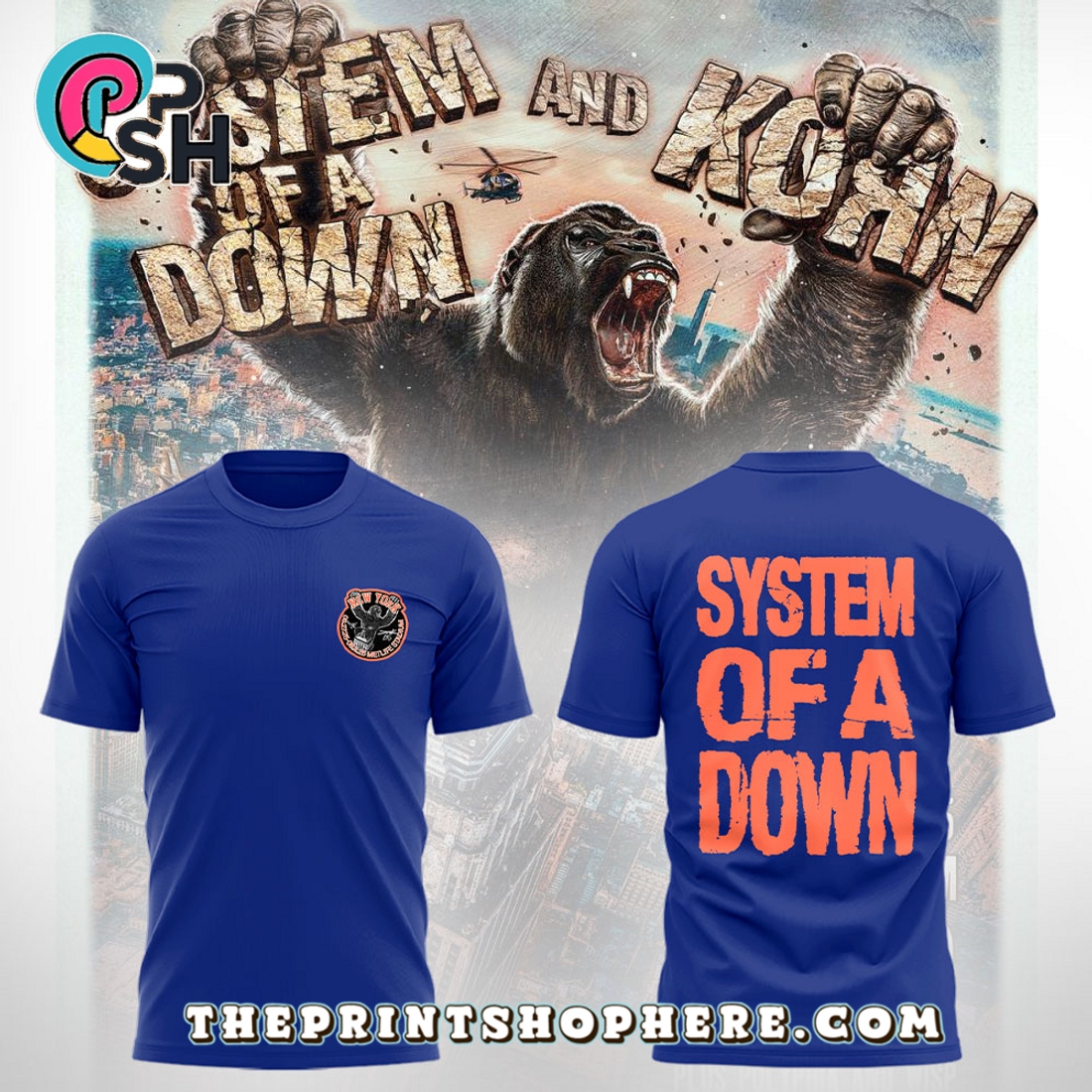 System of a Down and Korn Blue Hoodie System of a Down and Korn Blue Hoodie