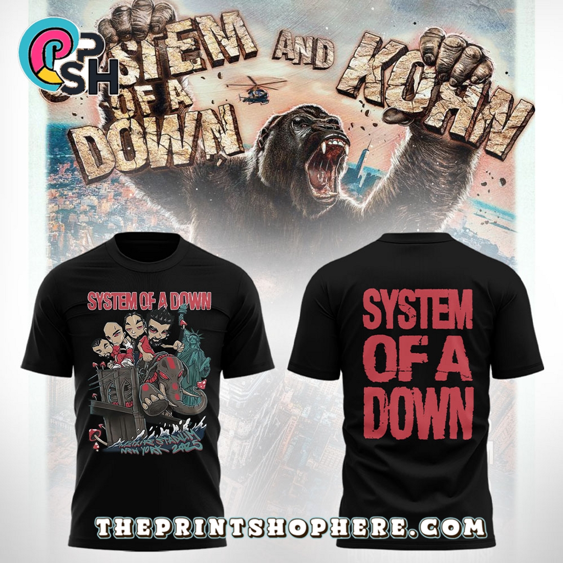 System of a Down Tour 2025 Black Hoodie System of a Down Tour 2025 Black Hoodie