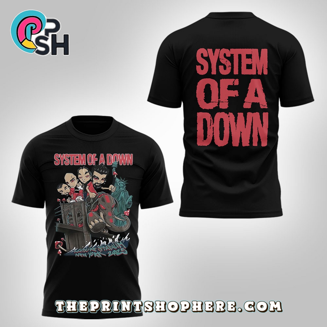 System of a Down Tour 2025 Black Hoodie System of a Down Tour 2025 Black Hoodie