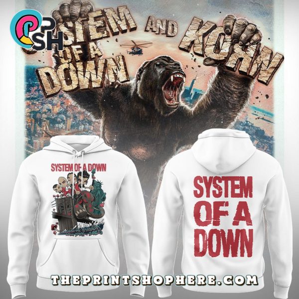 System of a Down Tour 2025 White Hoodie