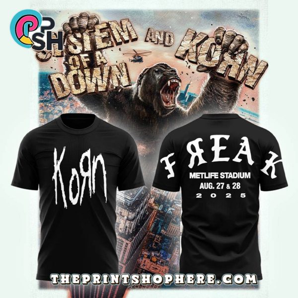 System of a Down x Korn 2025 Tour Black Hoodie