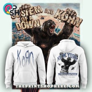 System of a Down x Korn Tour 2025 White Hoodie