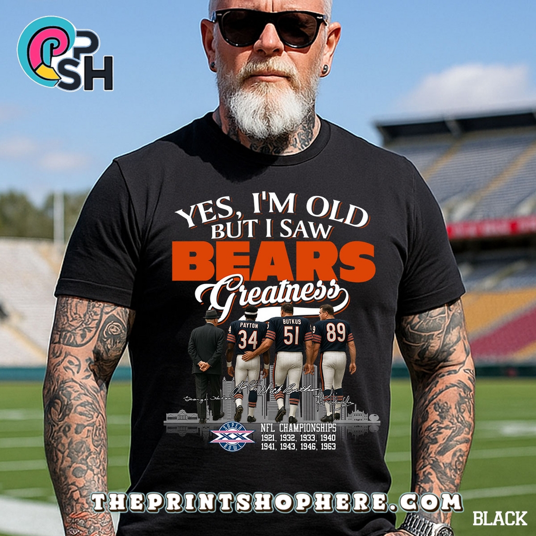 Yes, Old But I Saw Chicago Bears Greatness T-Shirt Yes, Old But I Saw Chicago Bears Greatness T-Shirt