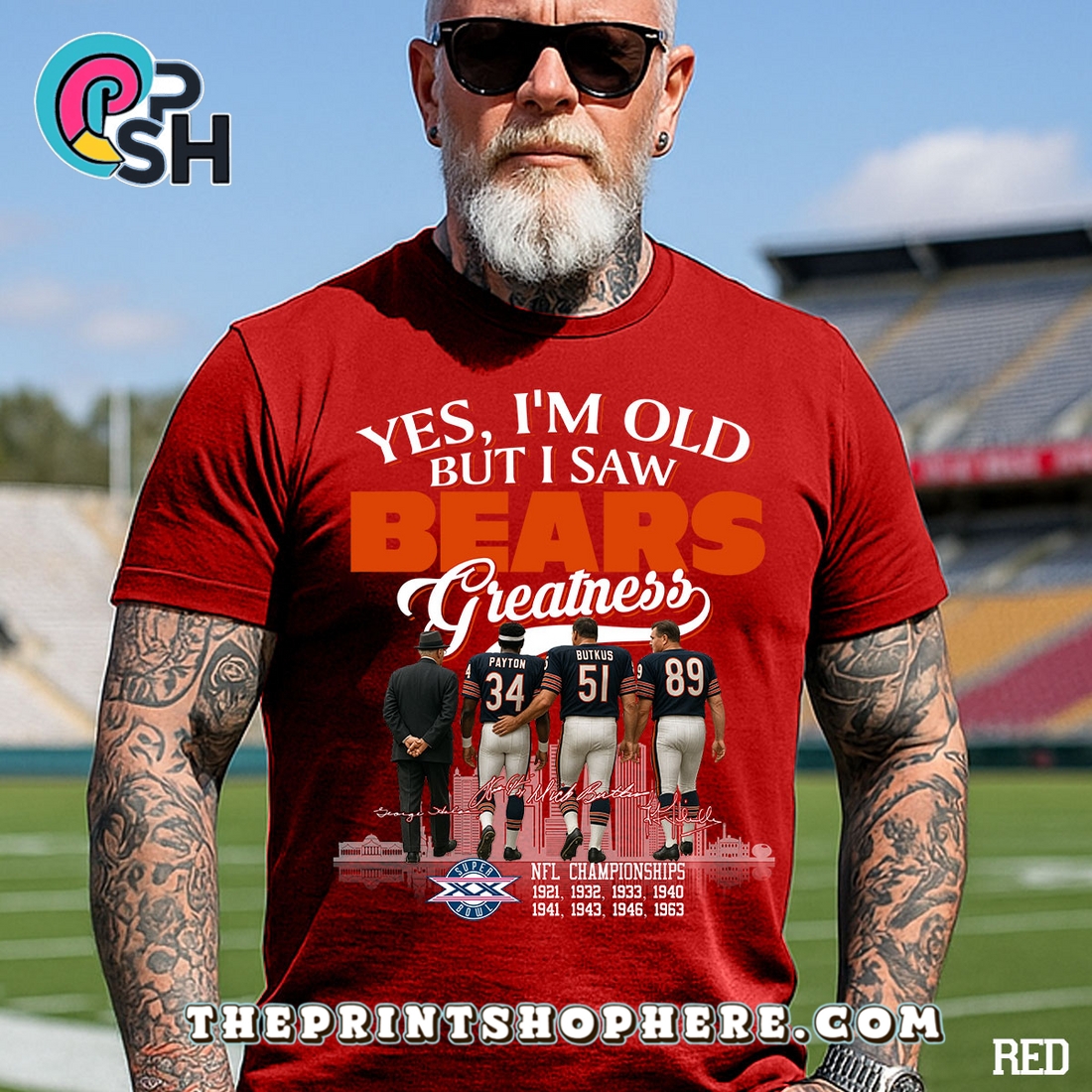 Yes, Old But I Saw Chicago Bears Greatness T-Shirt Yes, Old But I Saw Chicago Bears Greatness T-Shirt