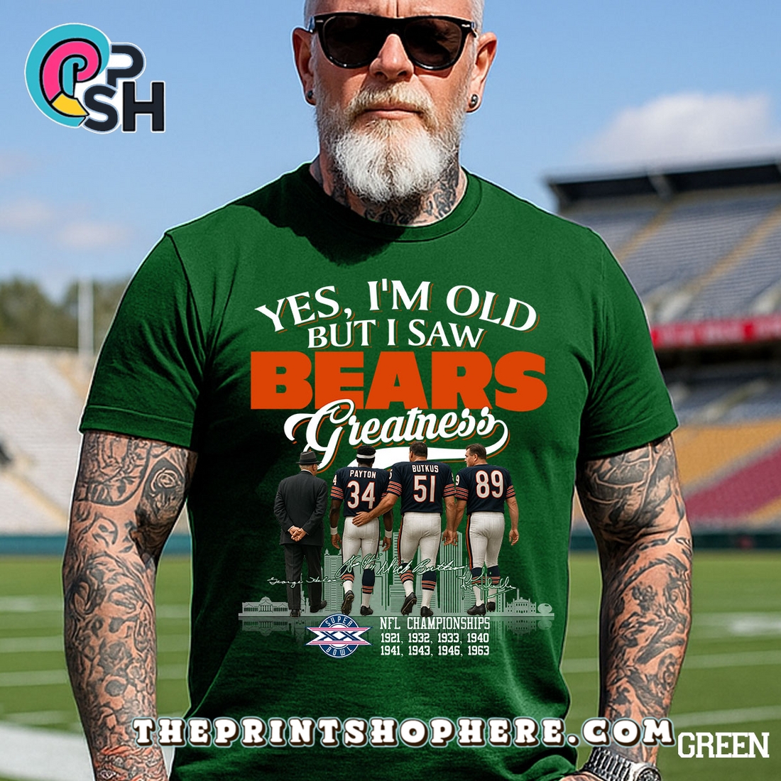 Yes, Old But I Saw Chicago Bears Greatness T-Shirt Yes, Old But I Saw Chicago Bears Greatness T-Shirt