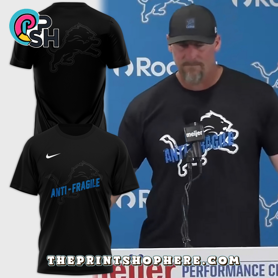 Anti-Fragile Inspired by Coach Dan Campbell Hoodie – Black Anti-Fragile Inspired by Coach Dan Campbell Hoodie – Black