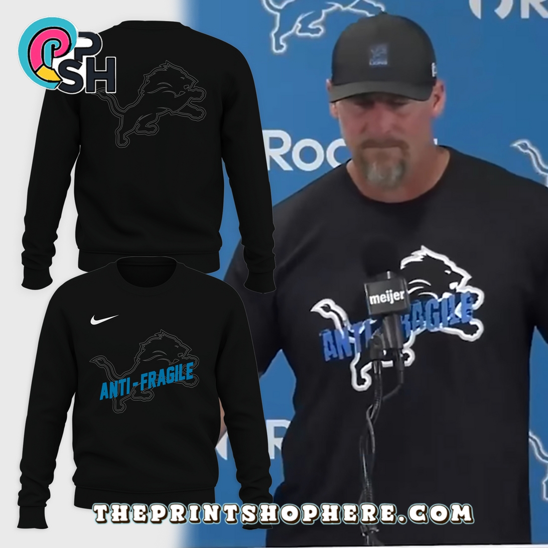 Anti-Fragile Inspired by Coach Dan Campbell Hoodie – Black Anti-Fragile Inspired by Coach Dan Campbell Hoodie – Black