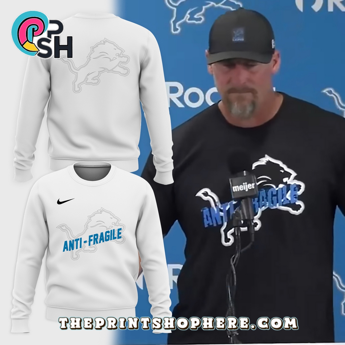 Anti-Fragile Inspired by Coach Dan Campbell Hoodie – White Anti-Fragile Inspired by Coach Dan Campbell Hoodie – White