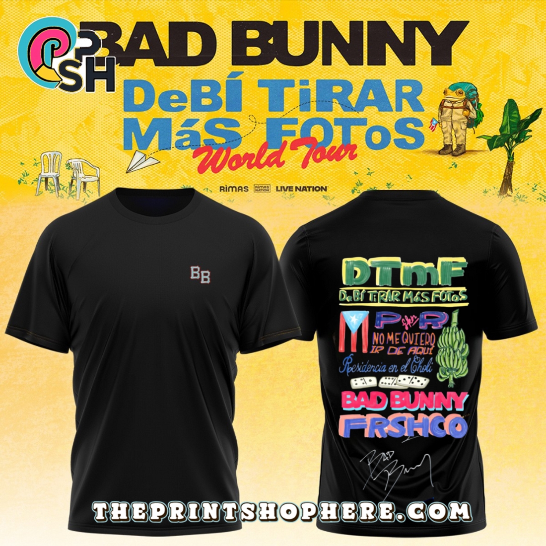 Bad Bunny Debí Tirar Más Fotos World Tour 2025 Hoodie Bad Bunny Debí Tirar Más Fotos World Tour 2025 Hoodie