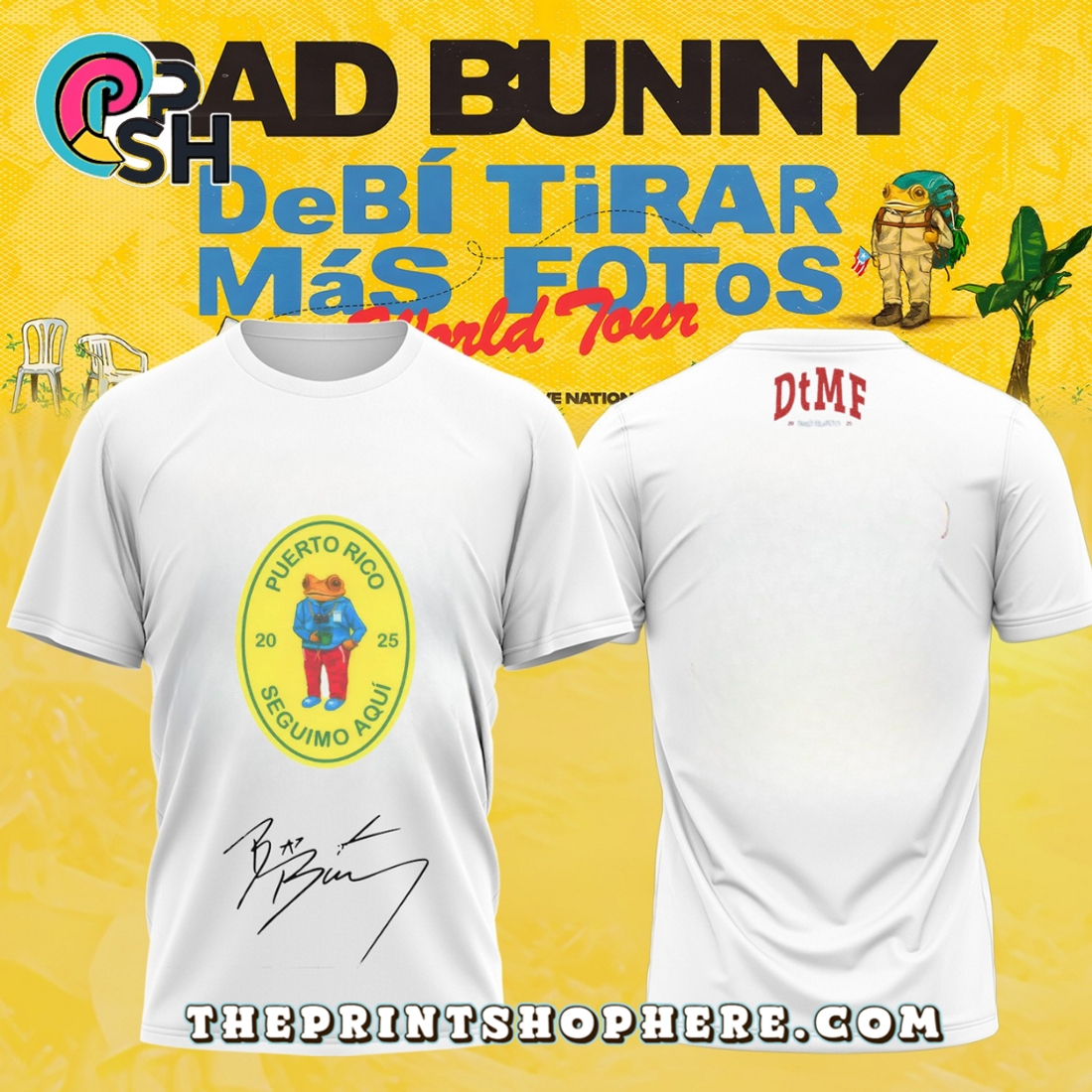 Bad Bunny Debí Tirar Más Fotos World Tour Signatures Shirt Bad Bunny Debí Tirar Más Fotos World Tour Signatures Shirt