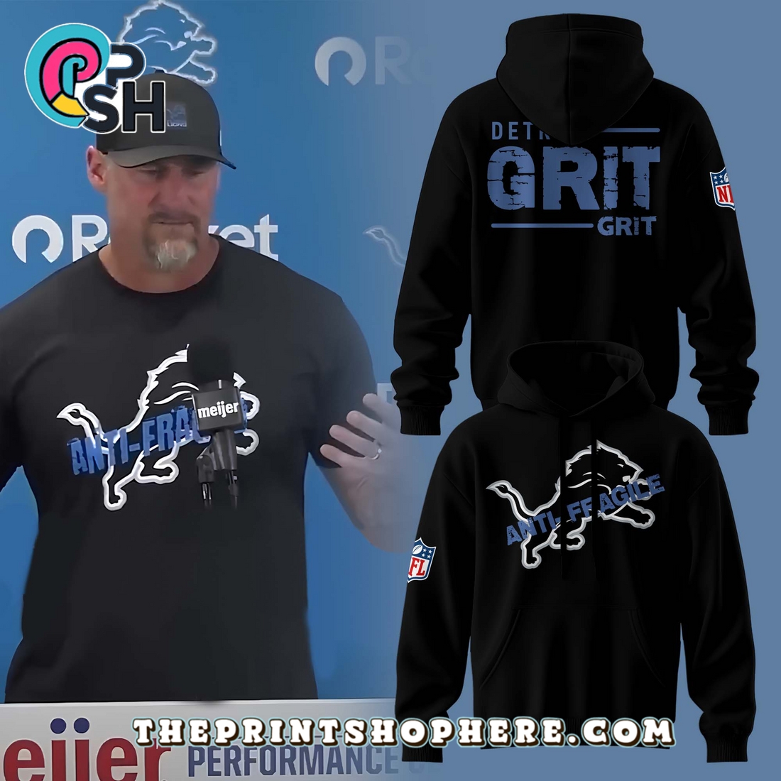 Dan Campbell Detroit Lions Grit Anti – Fragile Hoodie Dan Campbell Detroit Lions Grit Anti – Fragile Hoodie