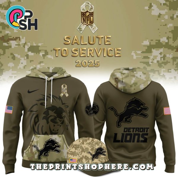 Detroit Lions Salute to Service New Edition Hoodie And Cap