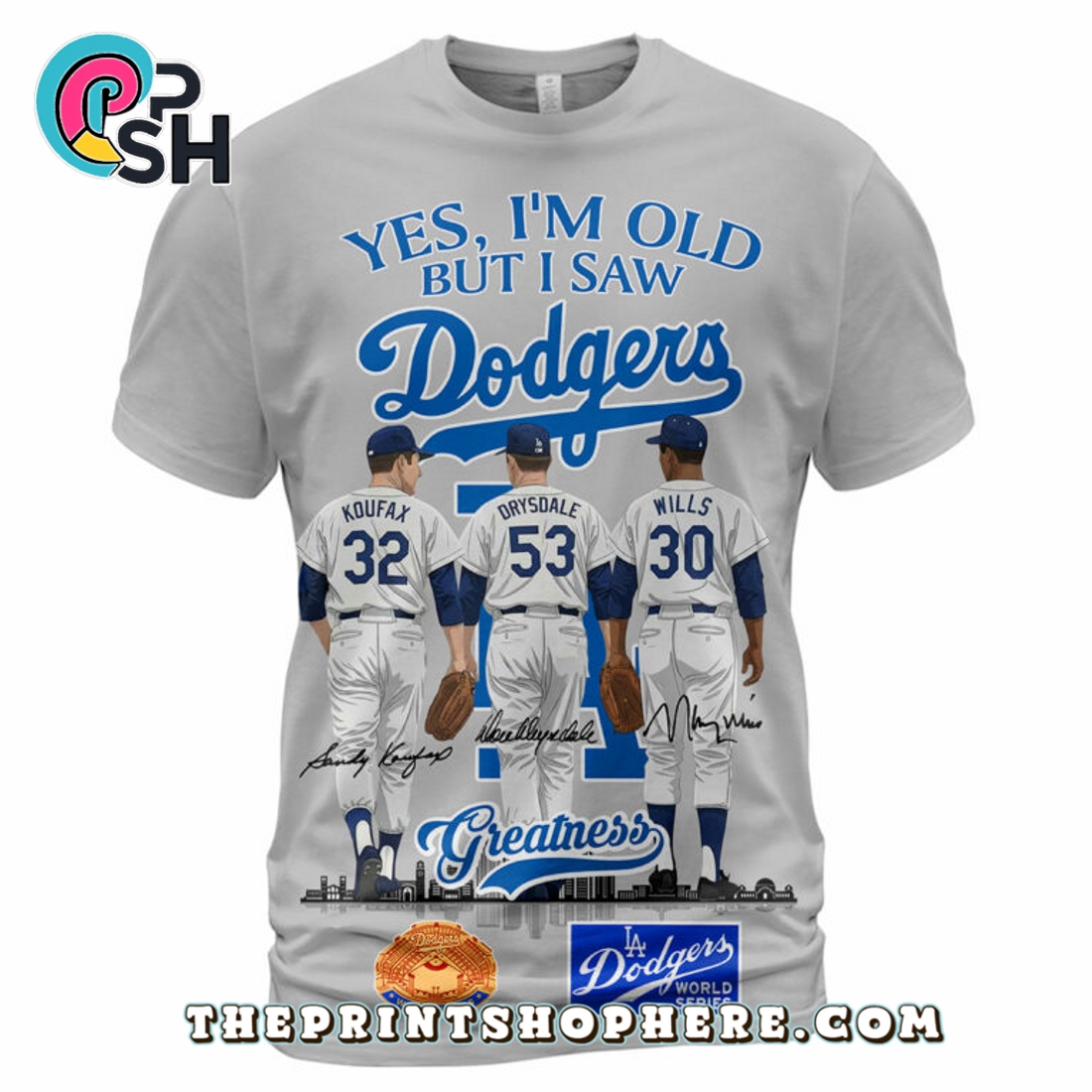 Los Angeles Dodgers Sandy Koufax x Don Drysdale x Maury Wills T-Shirt Los Angeles Dodgers Sandy Koufax x Don Drysdale x Maury Wills T-Shirt