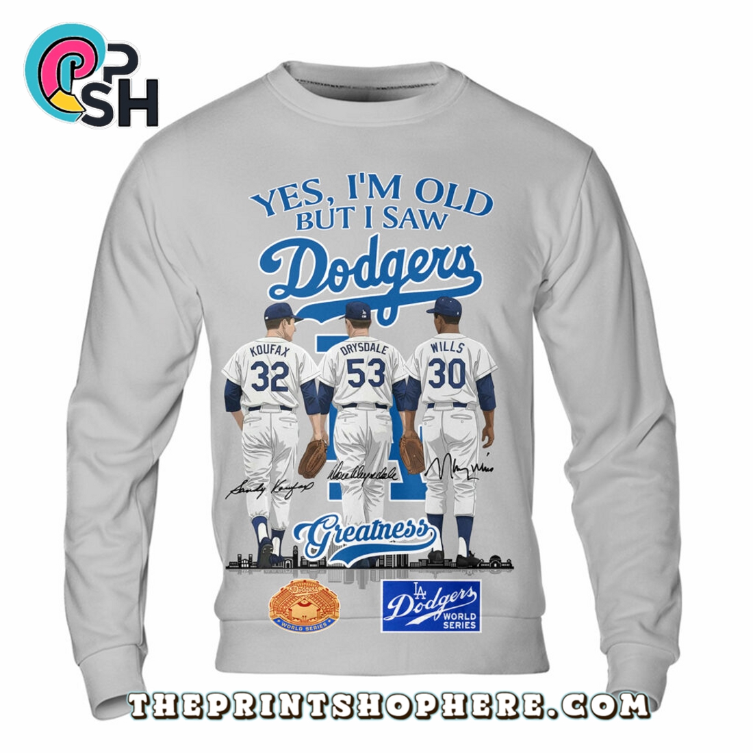 Los Angeles Dodgers Sandy Koufax x Don Drysdale x Maury Wills T-Shirt Los Angeles Dodgers Sandy Koufax x Don Drysdale x Maury Wills T-Shirt