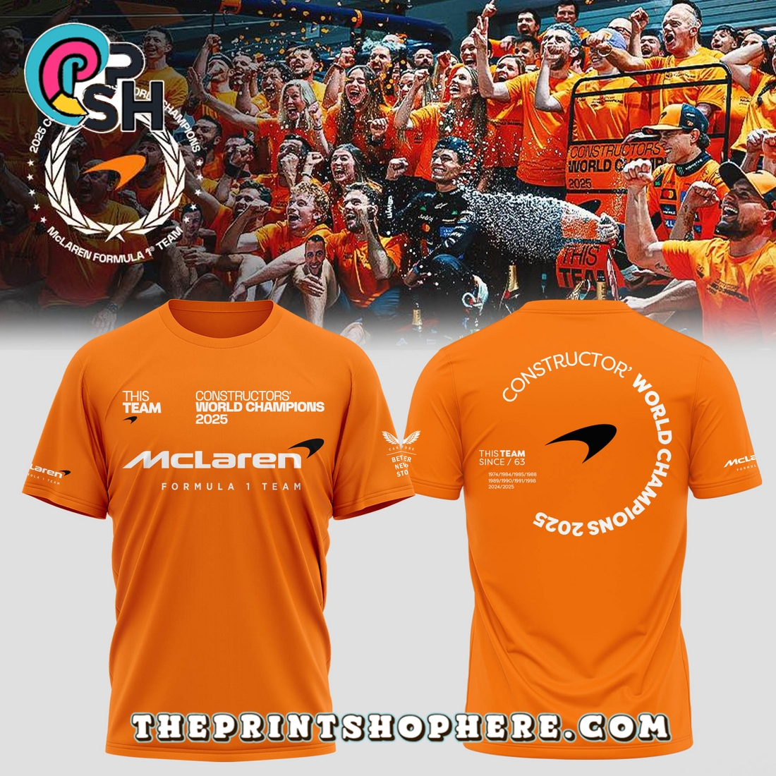 McLaren Formula 1 Team 2025 Constructors Orange Hoodie McLaren Formula 1 Team 2025 Constructors Orange Hoodie